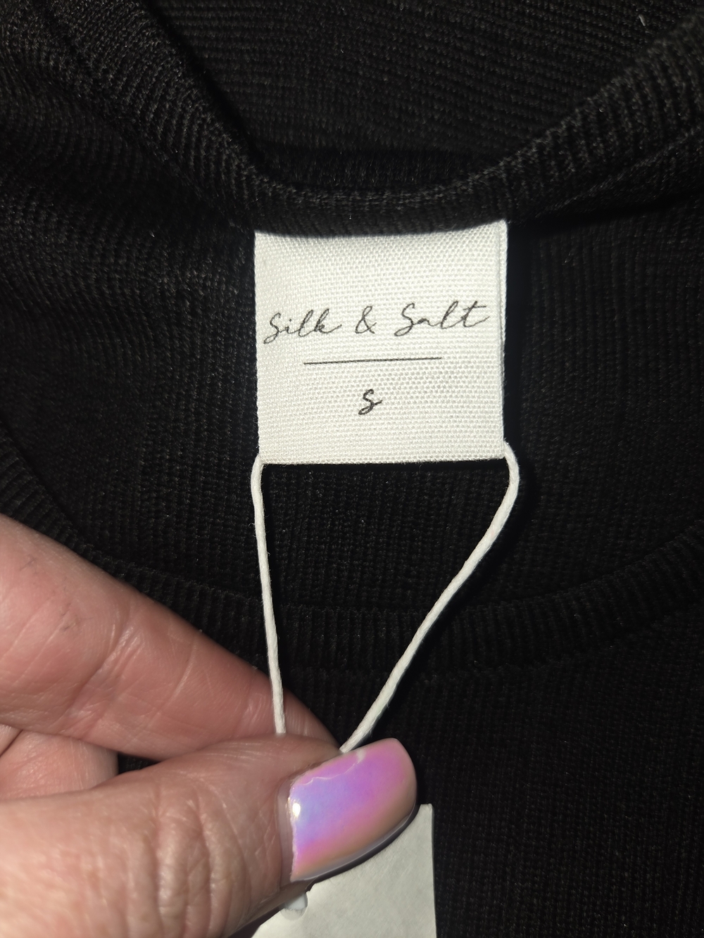 Silk and Salt 3 Piece Travel Set- Pants/Tank Top/ Long Cardigan Black Small - Picture 6 of 7